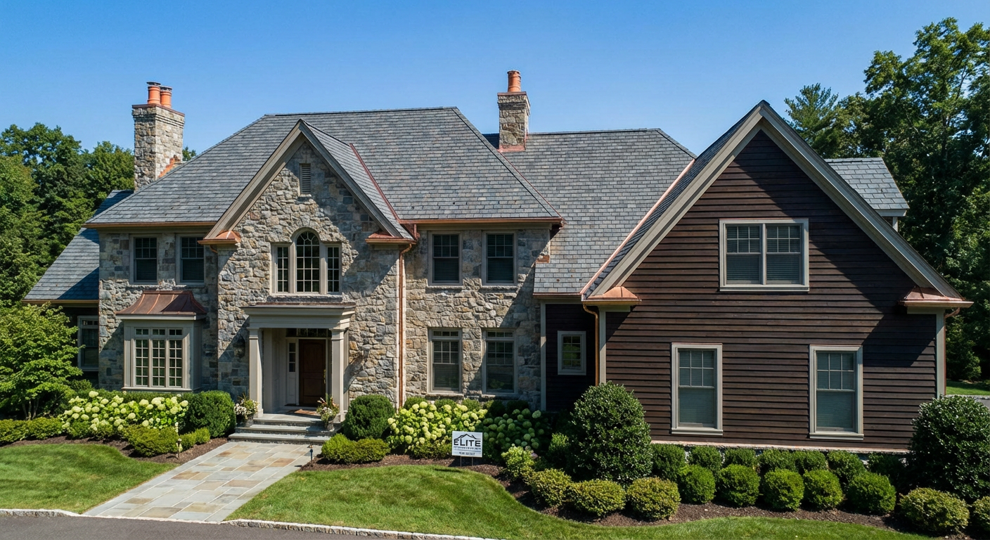 New architectural shingle roof after full replacement on New Jersey home